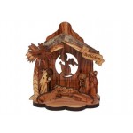 Crèche en bois d'olivier naturel