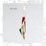 Collier en argent carte de la Palestine aux couleurs du drapeau