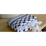 RUPTURE DE STOCK // Keffieh palestinien Original noir et blanc (ARAFAT)