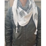 RUPTURE DE STOCK // Keffieh palestinien Original blanc et noir